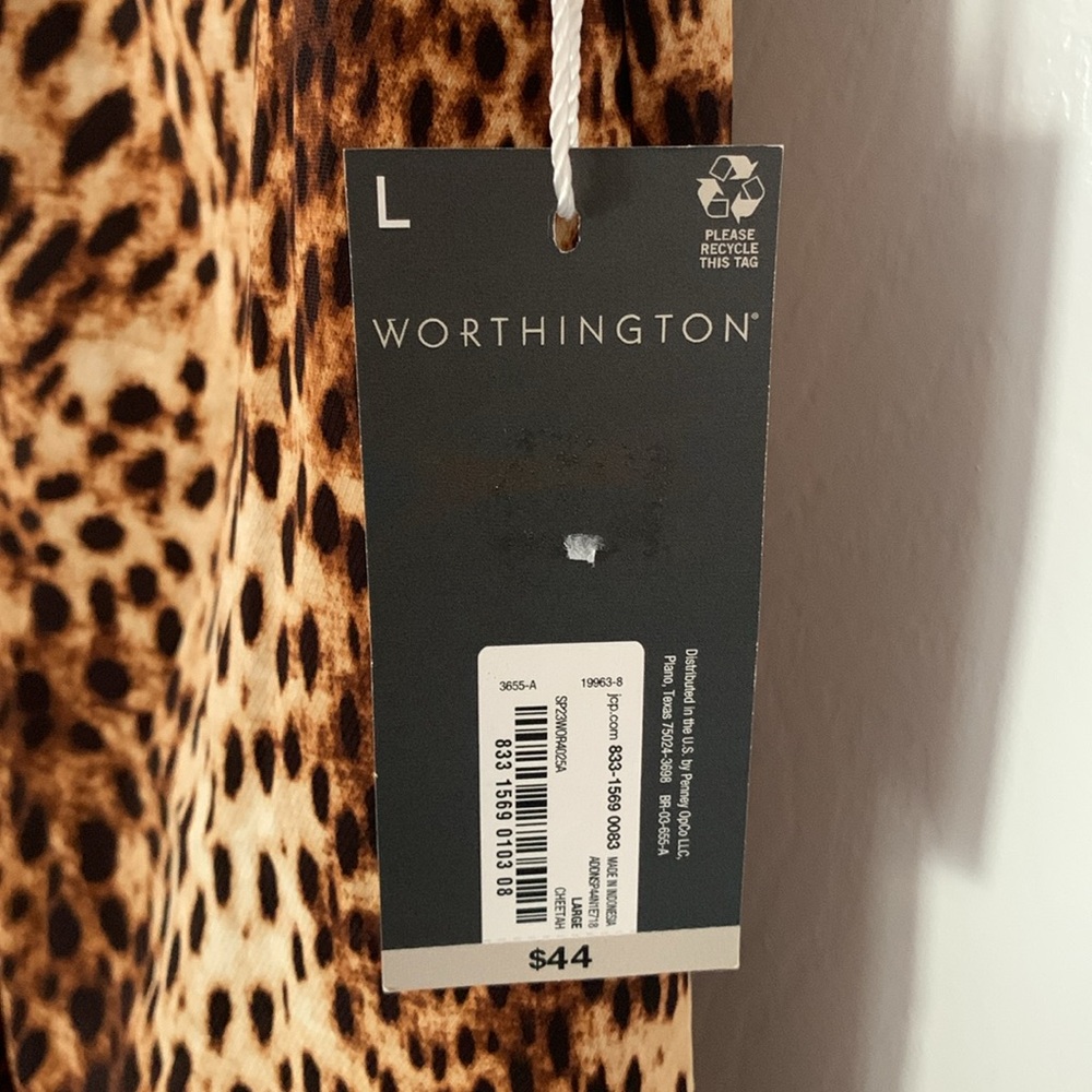 Worthington Cheetah Leopard Cross Front Tank NWT! - Picture 4 of 10